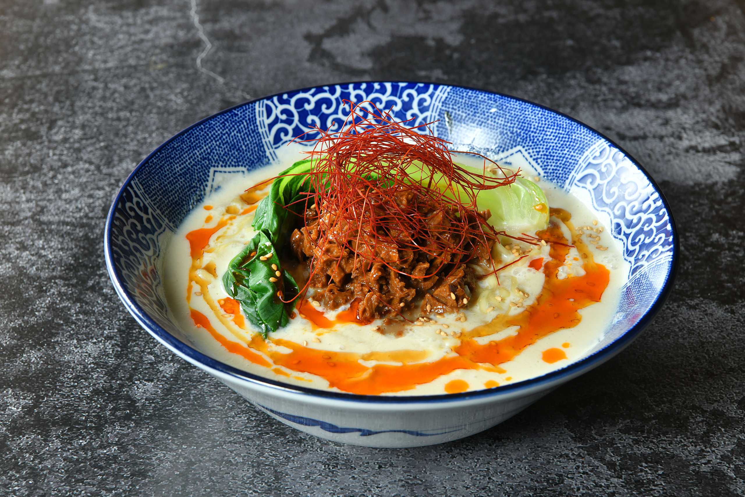 SOY MILK TANTAN RAMEN WITH KELP BROTH