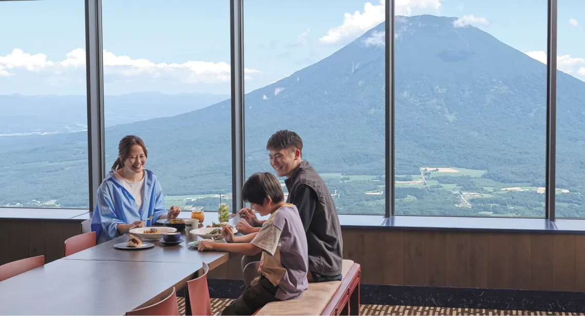 羊蹄山を眺めながらランチ