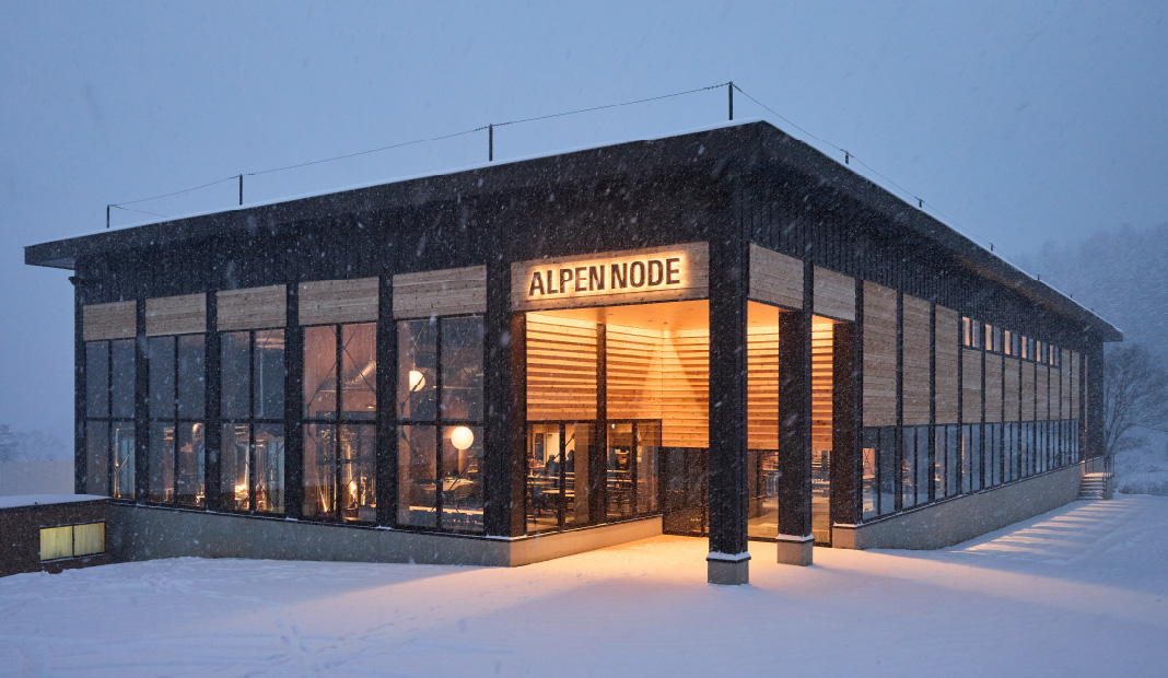 The prime slopeside spot stands out as a new landmark with innovative design